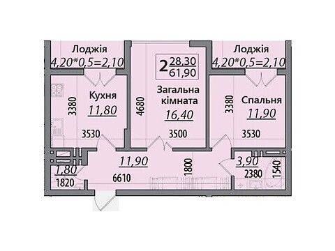 Продается 2-комнатная квартира 61.9 кв. м в Черновцах, ул. Русская