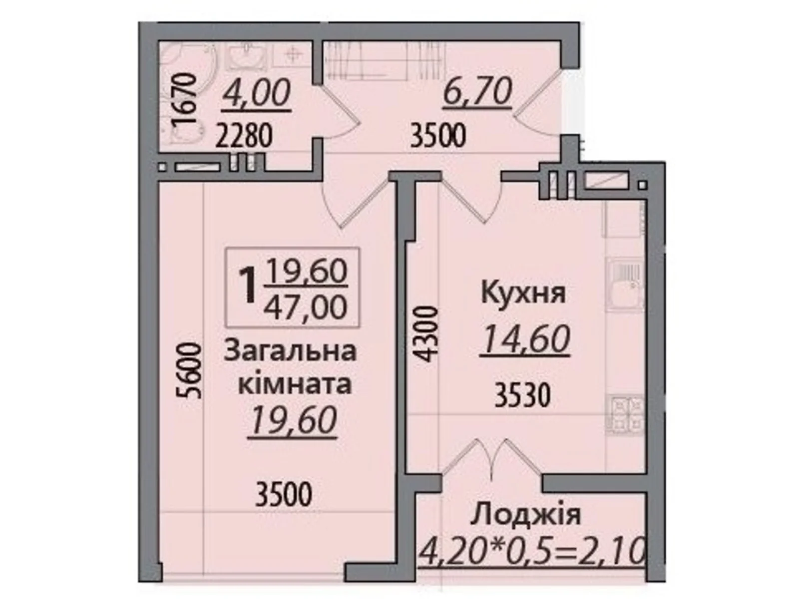 Продається 1-кімнатна квартира 47 кв. м у Чернівцях, вул. Руська, 236Б