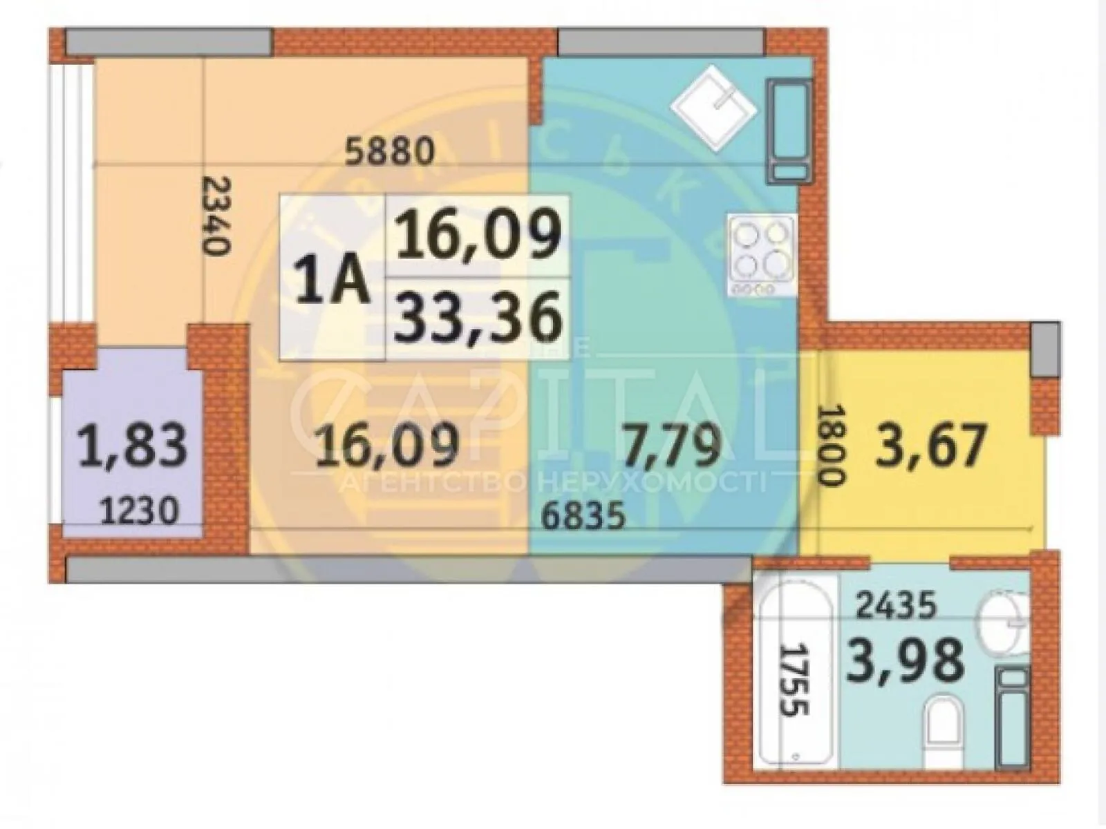 Продается 1-комнатная квартира 33 кв. м в Киеве, ул. Причальная, 11 - фото 1