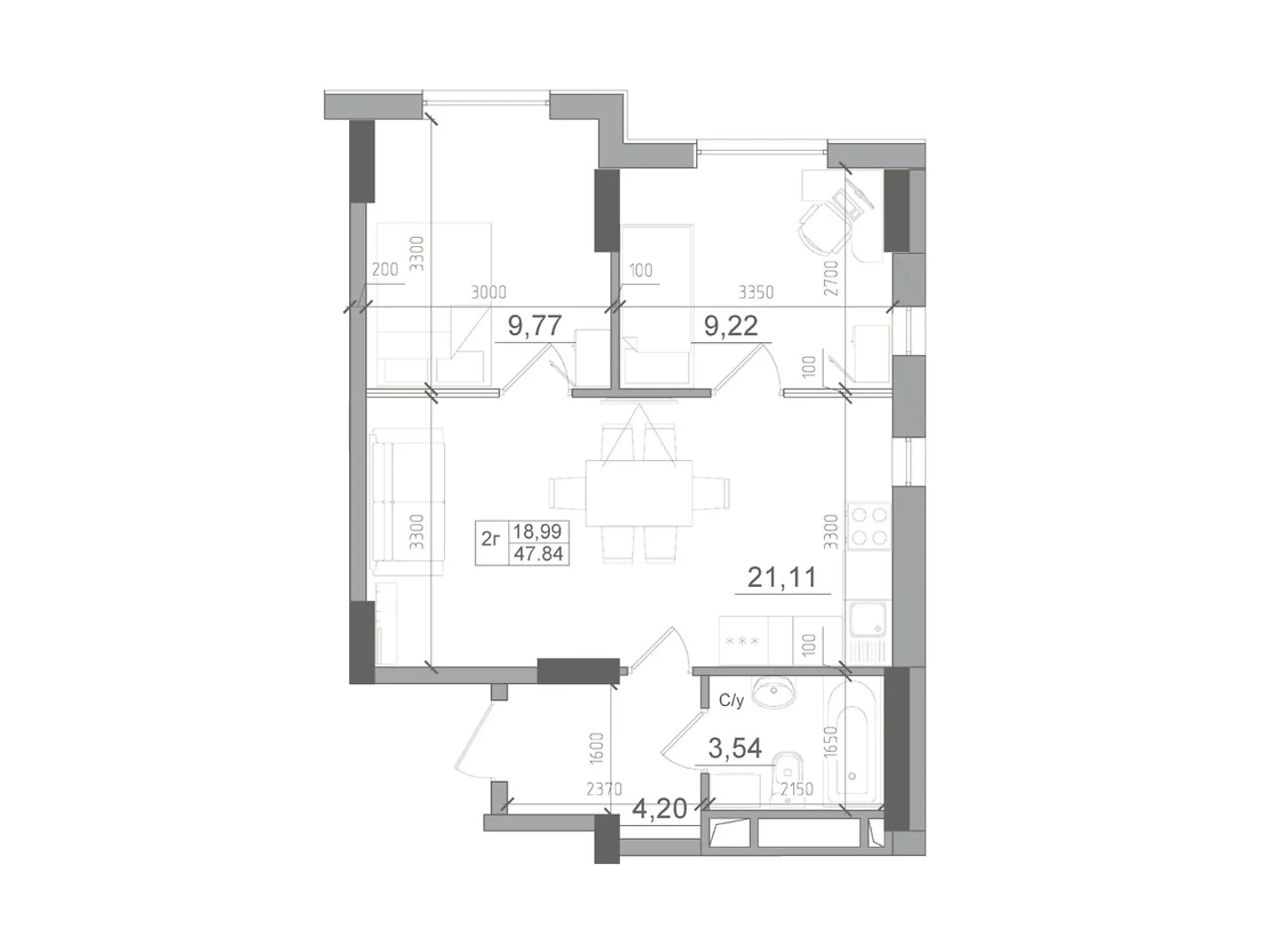 Продается 2-комнатная квартира 51.14 кв. м в Одессе, ул. Спрейса, 1