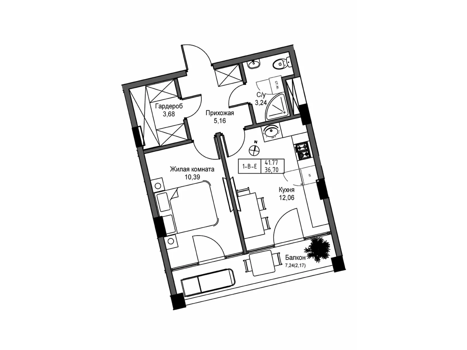 Продается 1-комнатная квартира 43.01 кв. м в Одессе, ул. Спрейса, 1