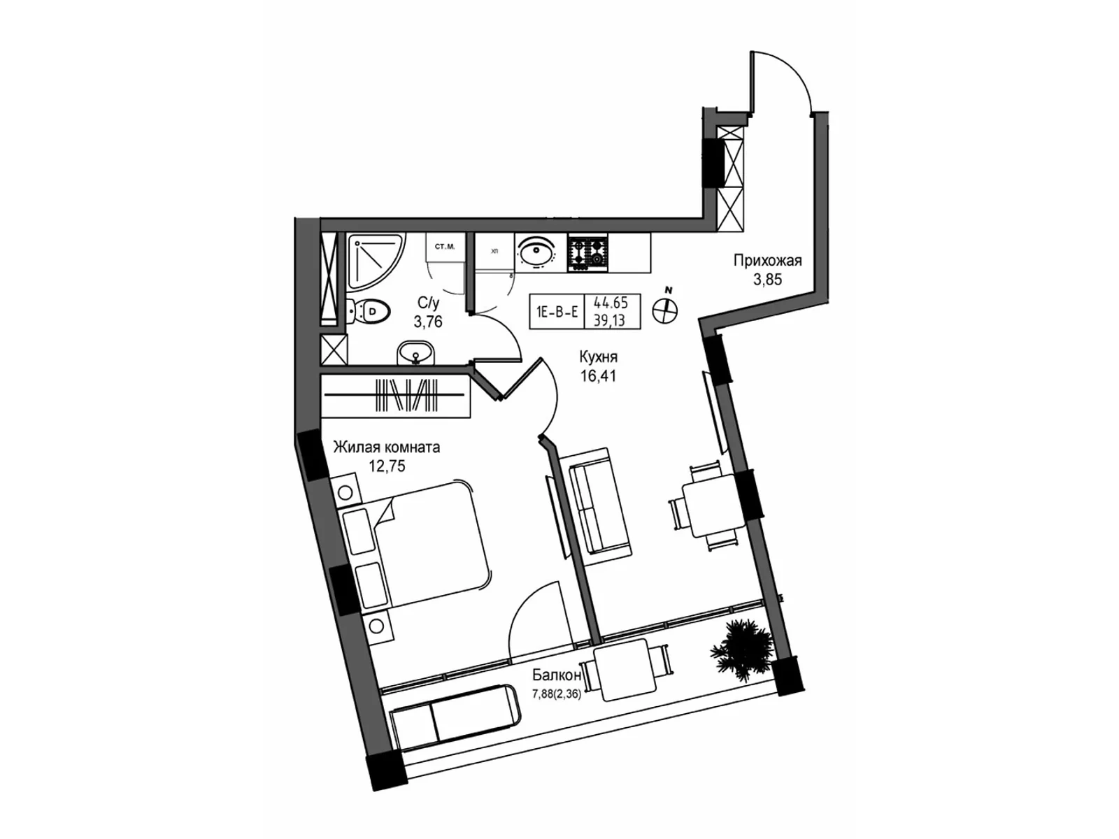 Продается 1-комнатная квартира 45.55 кв. м в Одессе, ул. Спрейса, 1