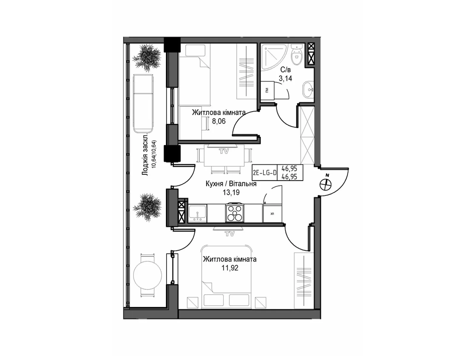 Продается 2-комнатная квартира 46.95 кв. м в Одессе, ул. Василия Спрейса, 1 - фото 1