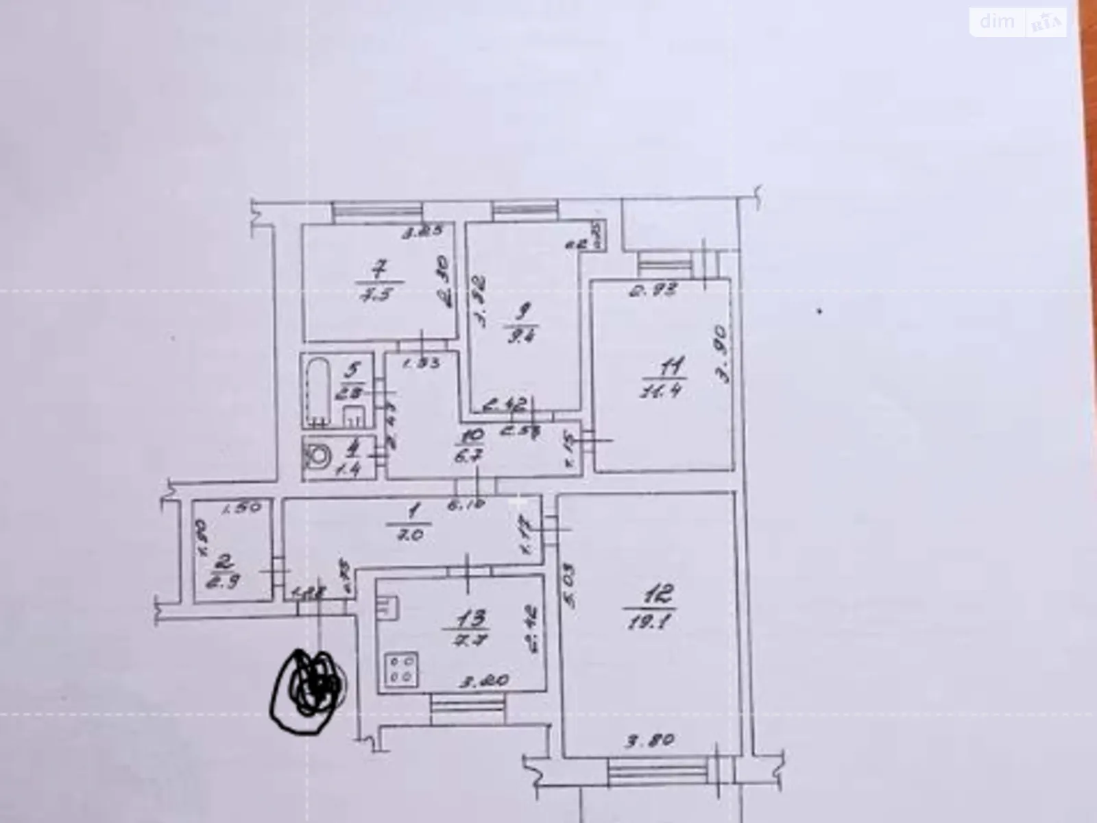 Продається 4-кімнатна квартира 78 кв. м у Харкові, вул. Машиністів, 6А