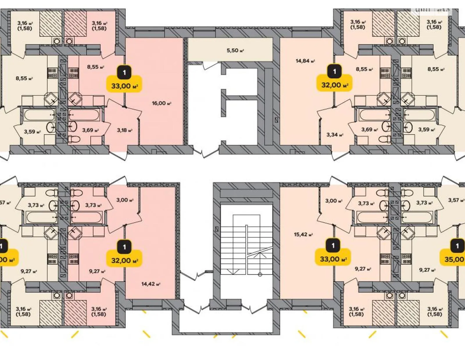 Продается 1-комнатная квартира 32 кв. м в Хмельницком, ул. Институтская