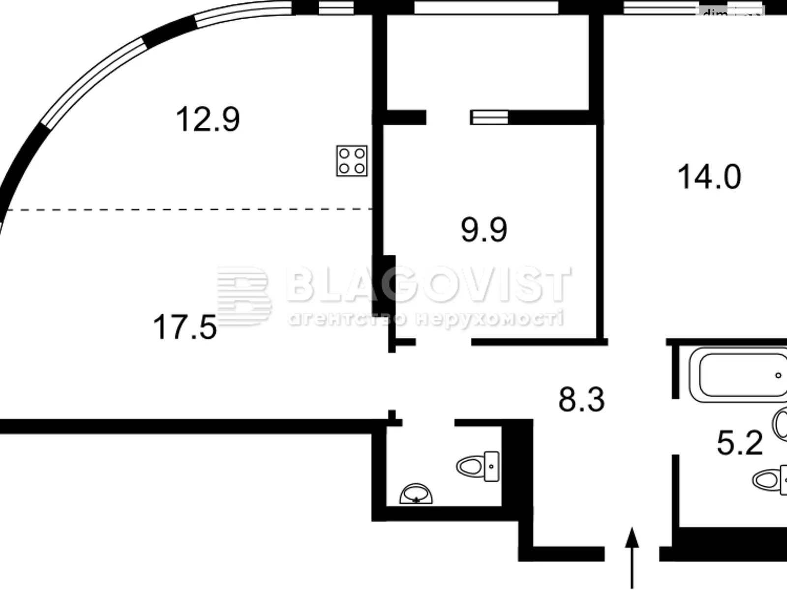 Продается 2-комнатная квартира 72 кв. м в Киеве, ул. Теремковская, 4А