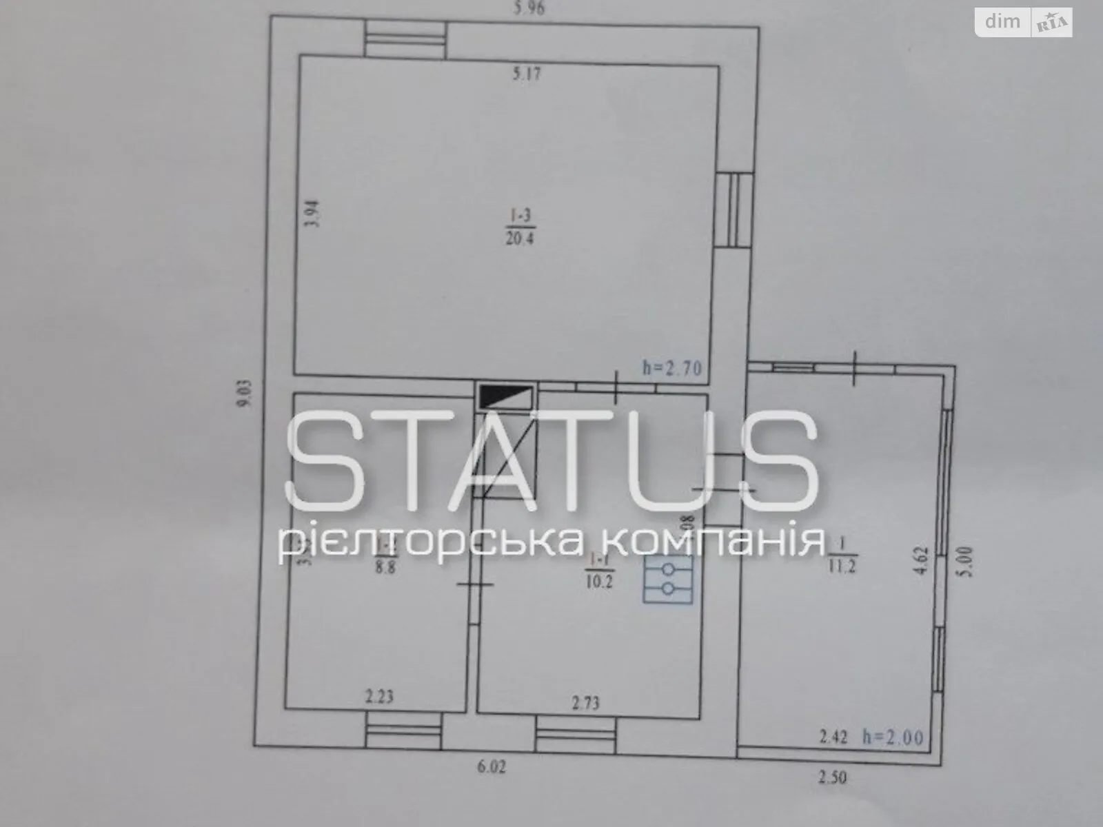 Продается одноэтажный дом 51 кв. м с гаражом, Центральна, 31