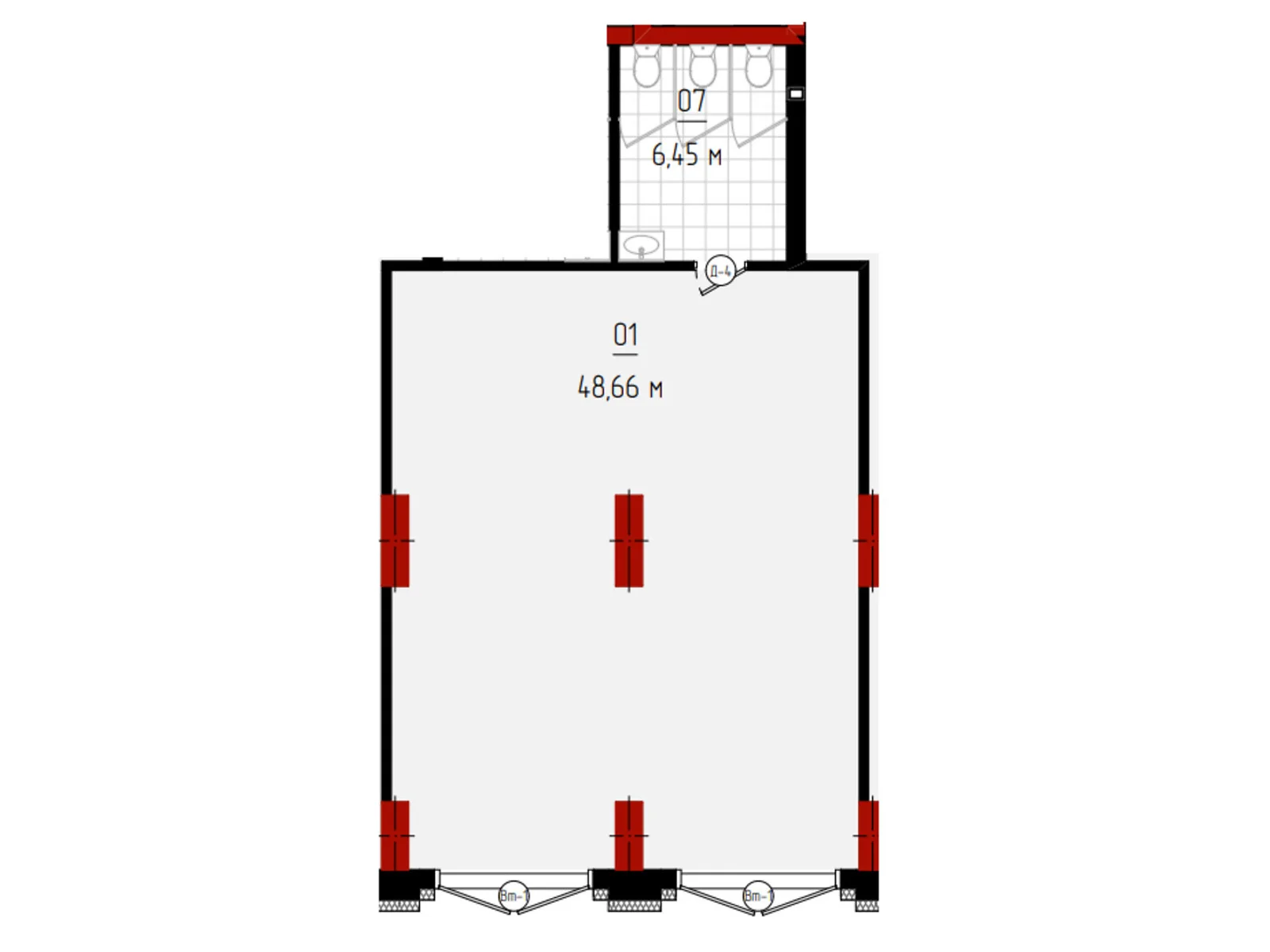 Продается объект сферы услуг 55.1 кв. м в 11-этажном здании, цена: 143260 $ - фото 1