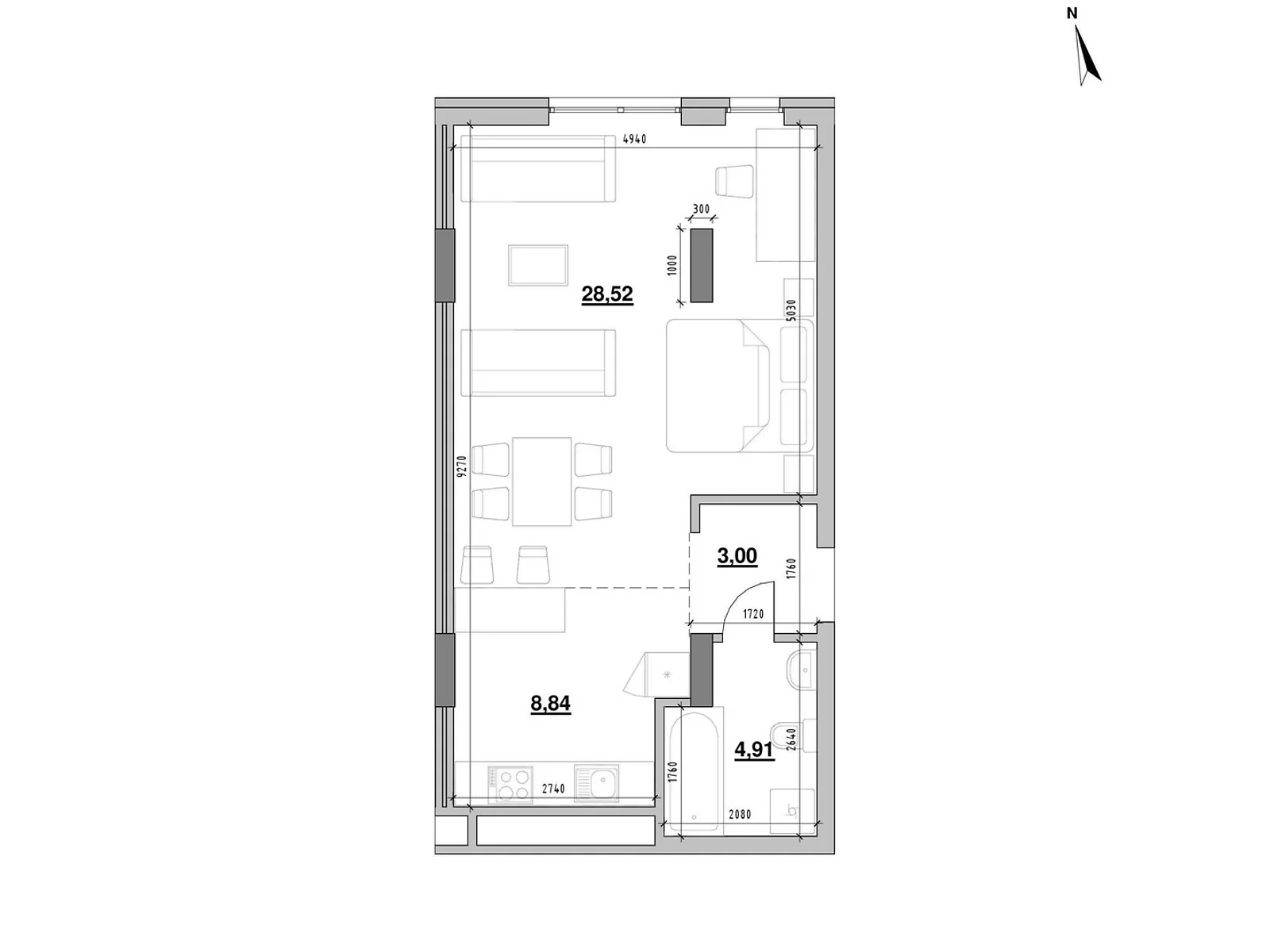 Продается 1-комнатная квартира 45.27 кв. м в Львове, ул. Владимира Великого, 10