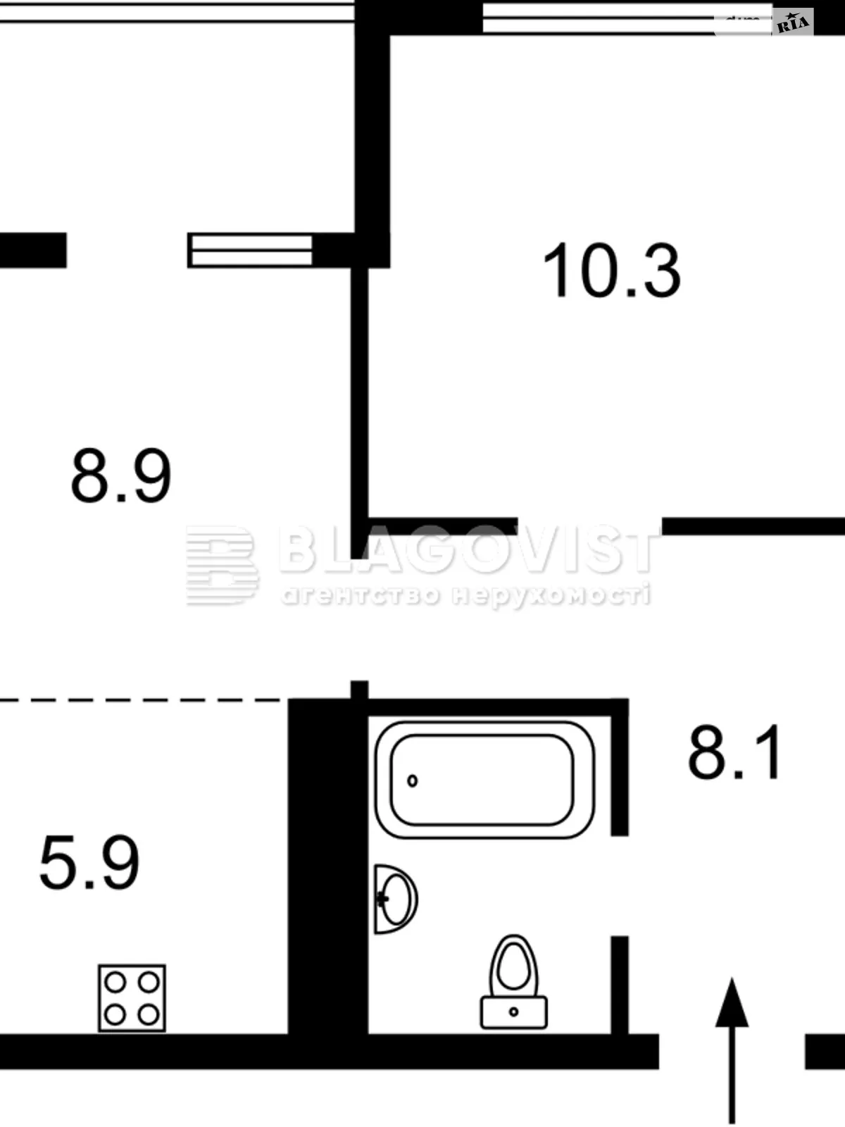 Продается 1-комнатная квартира 40.8 кв. м в Киеве - фото 3