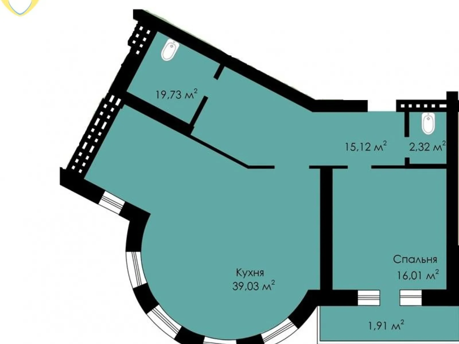 Продается 1-комнатная квартира 75 кв. м в Крыжановке, переулок Руанский, 3 - фото 1