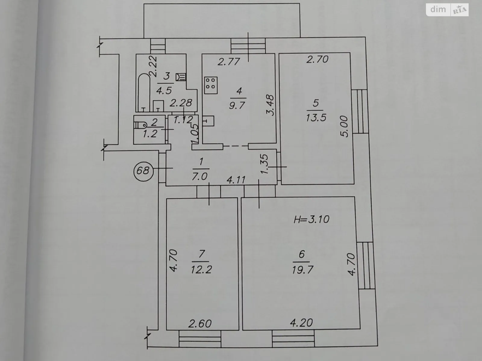 Продається 3-кімнатна квартира 74.1 кв. м у Харкові, вул. Аерофлотська, 11