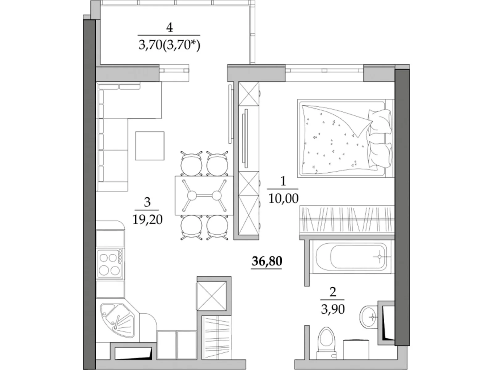 Продается 1-комнатная квартира 36.8 кв. м в Лиманке, ул. Спортивная - фото 1