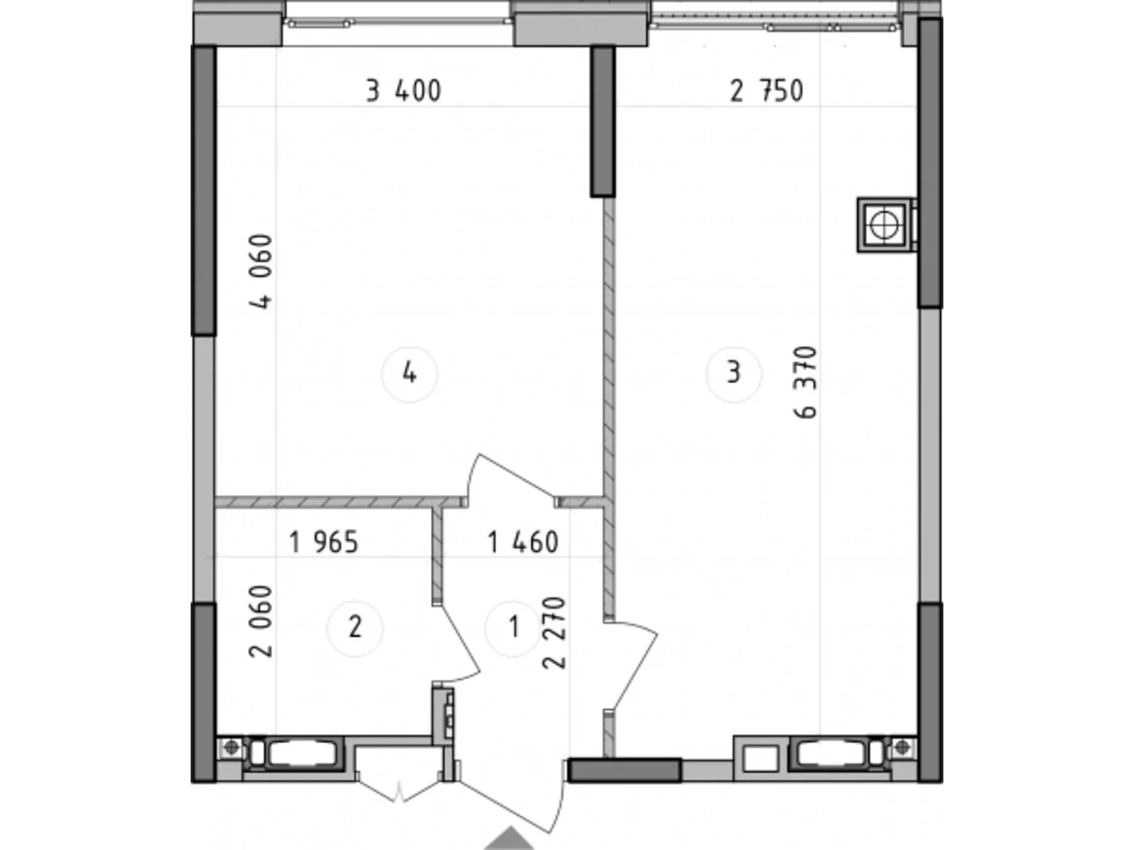 Продается 1-комнатная квартира 37.83 кв. м в Гатном, ул. Оптимистическая, 1