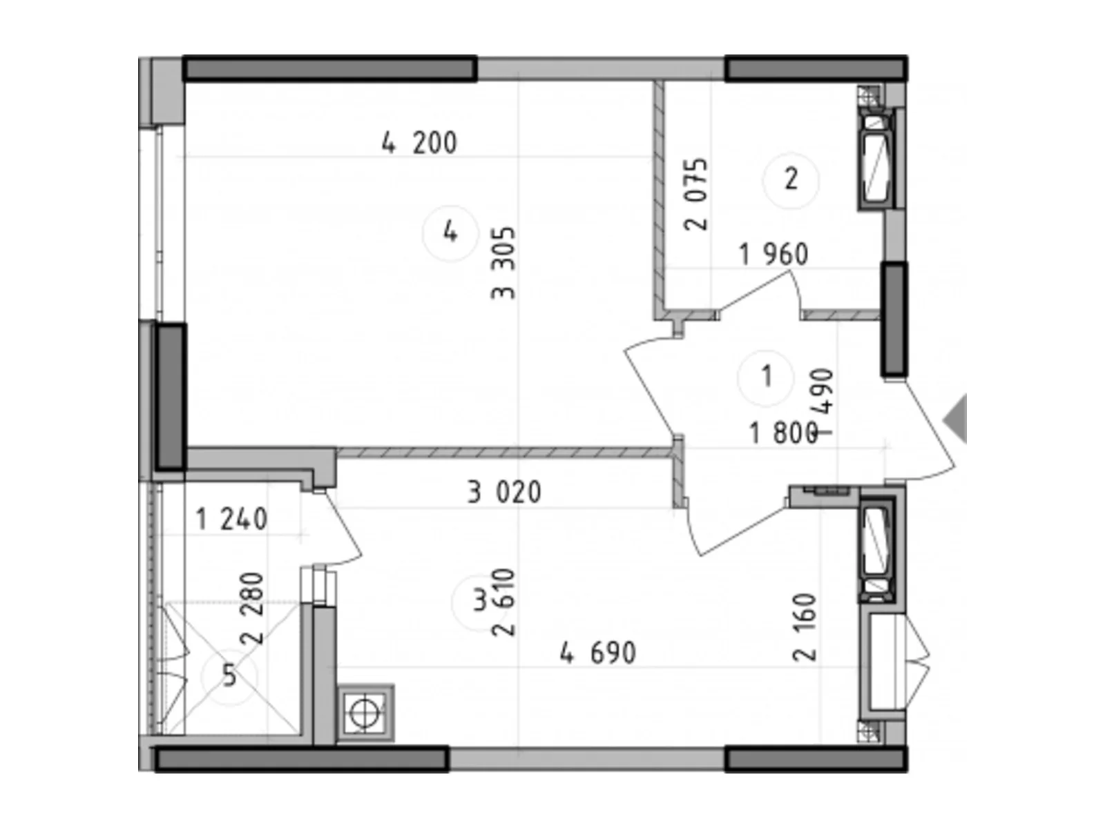 Продается 1-комнатная квартира 34.7 кв. м в Гатном, ул. Оптимистическая, 1 - фото 1