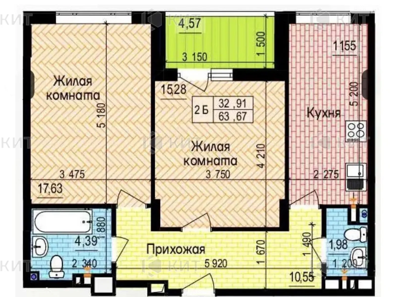 Продается 2-комнатная квартира 64 кв. м в Харькове, просп. Героев Харькова(Московский), 158 - фото 1