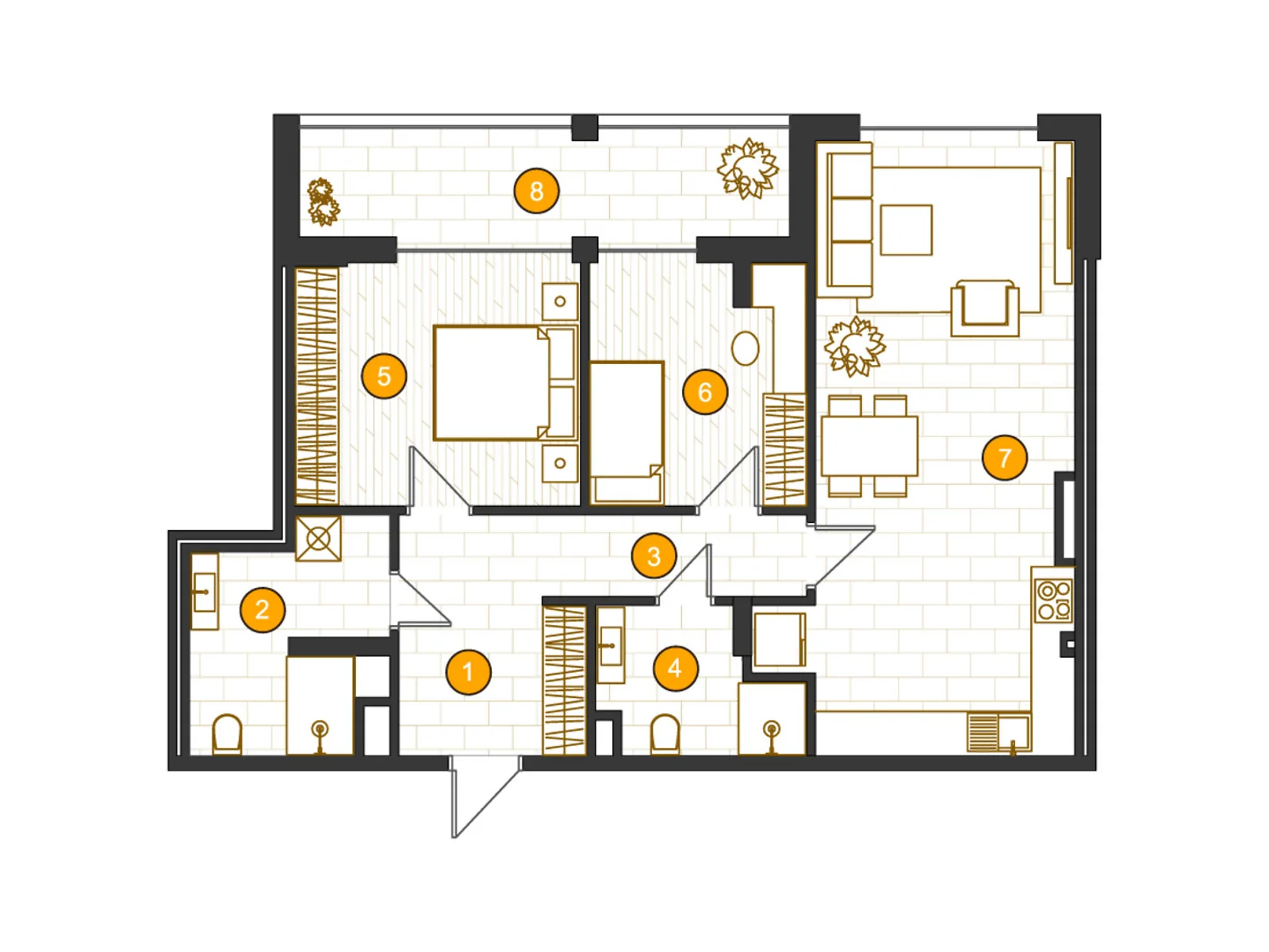 Продается 2-комнатная квартира 86.3 кв. м в Харькове - фото 1