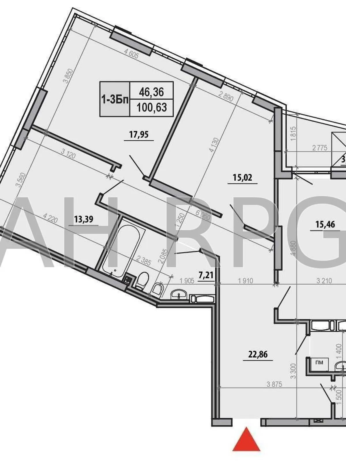 Продается 3-комнатная квартира 99 кв. м в Киеве, ул. Никольско-Слободская, 101Ш