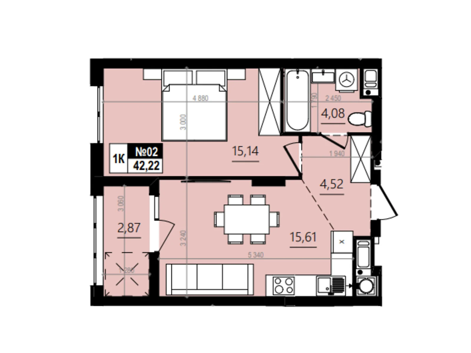 Продается 1-комнатная квартира 45.12 кв. м в Винниках, ул. Лесная - фото 1