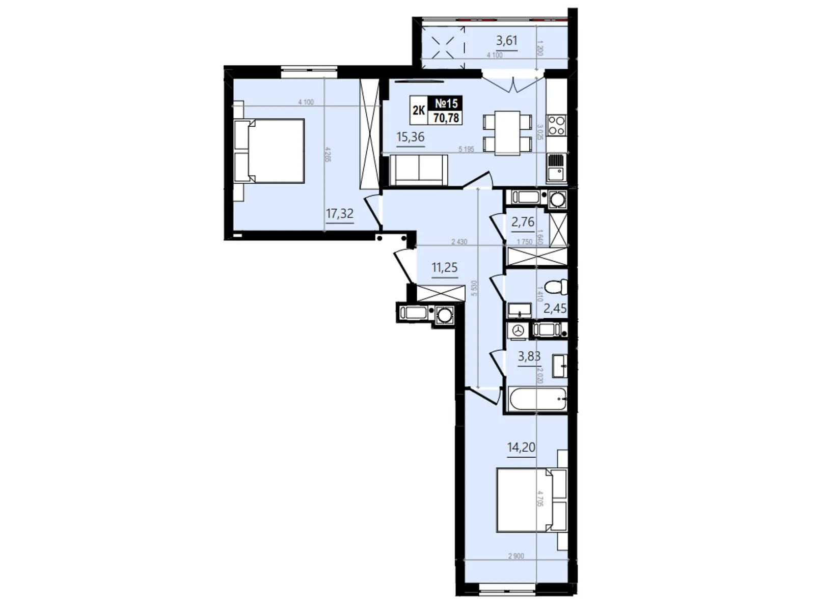 Продается 2-комнатная квартира 74.78 кв. м в Винниках, цена: 68125 $