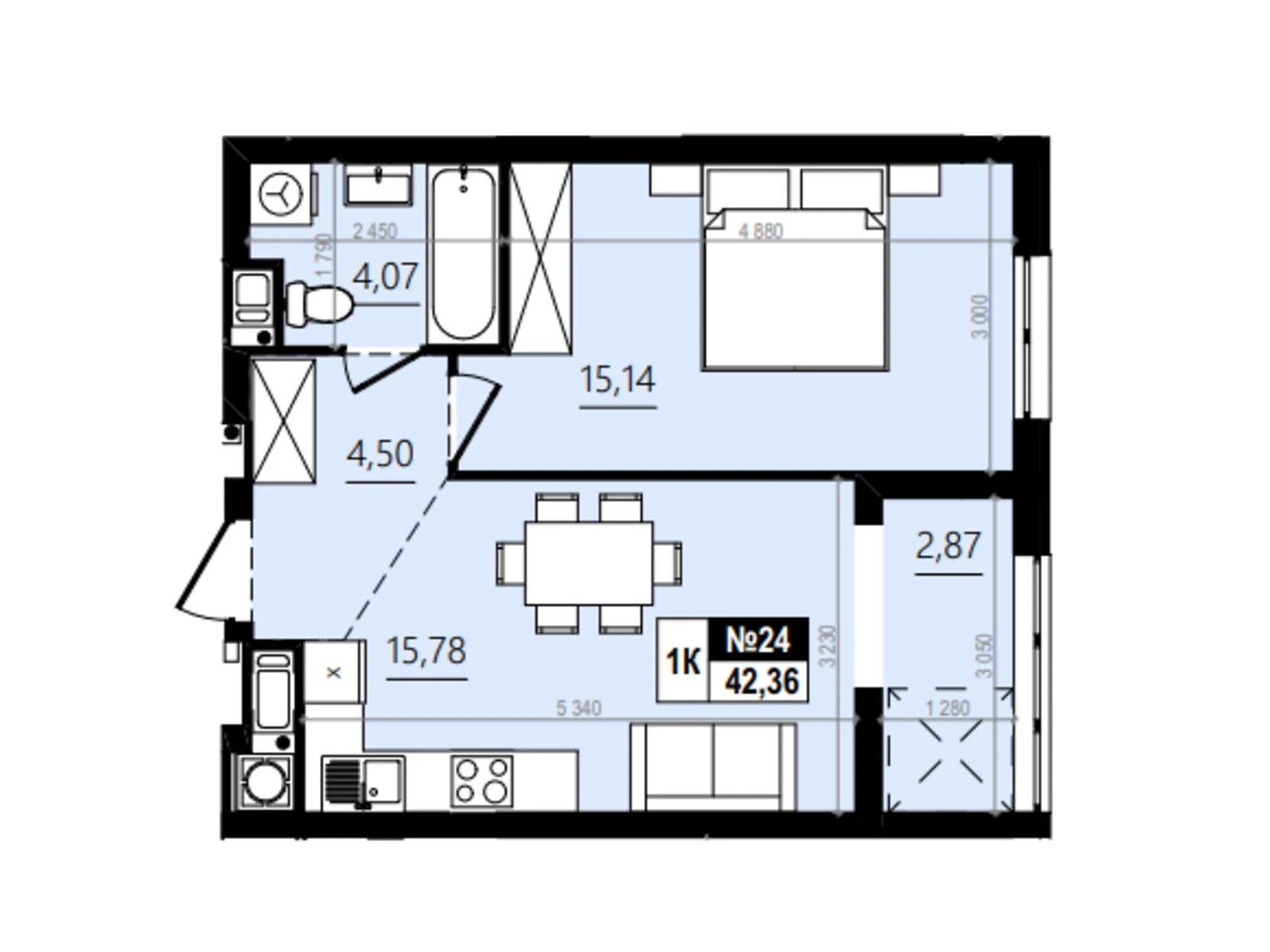 Продается 1-комнатная квартира 45.18 кв. м в Винниках, ул. Лесная - фото 1