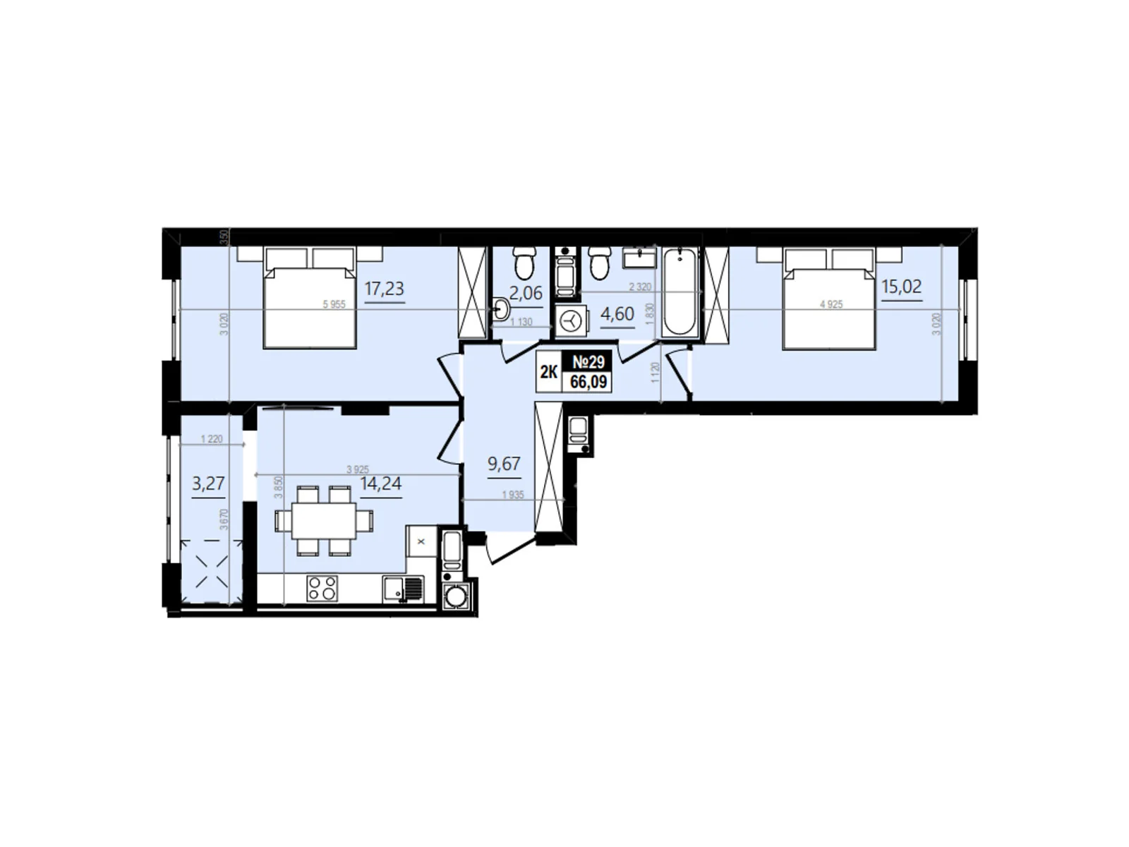 Продается 2-комнатная квартира 69.36 кв. м в Винниках, ул. Лесная - фото 1