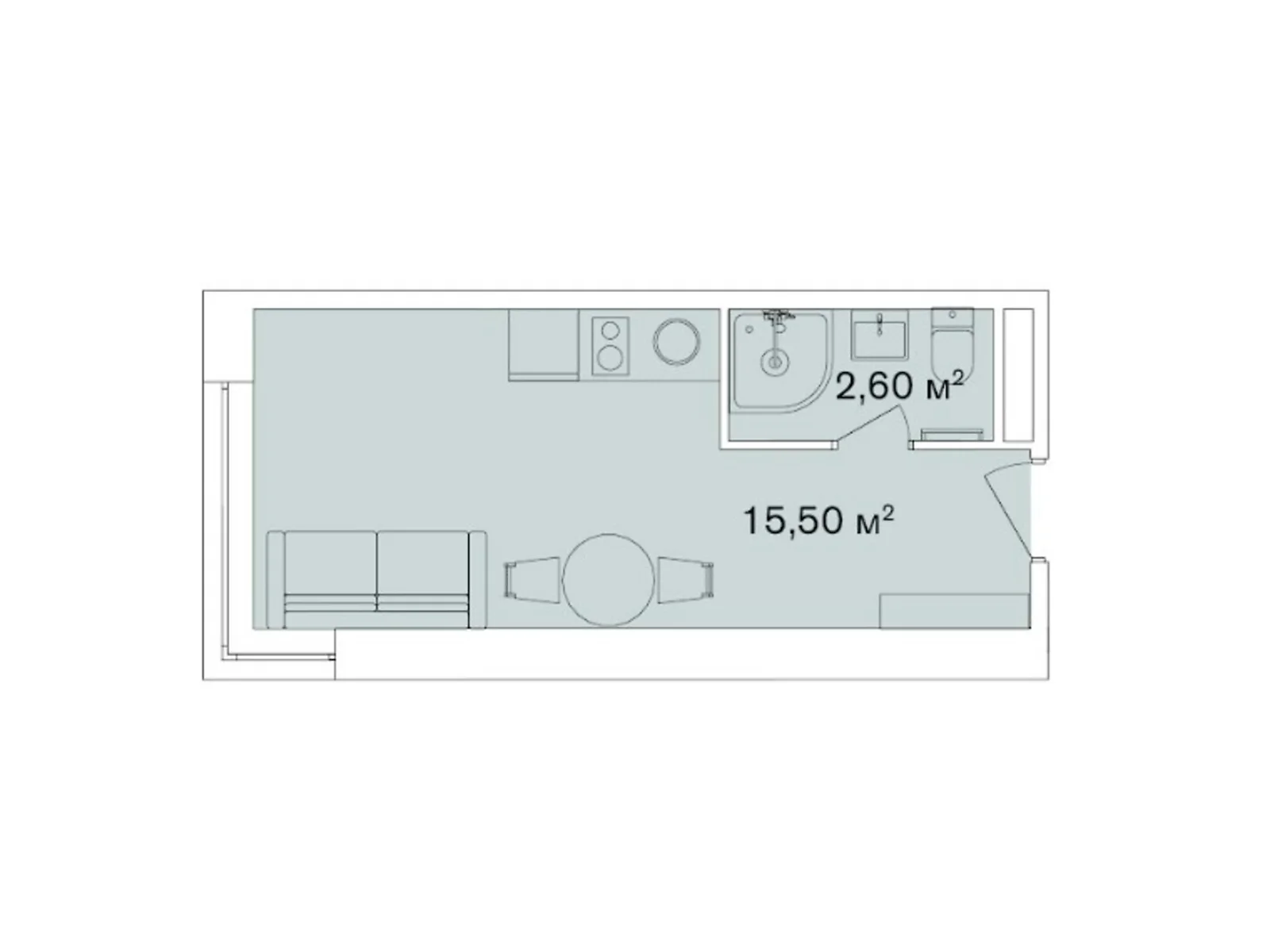 Продается 1-комнатная квартира 18.1 кв. м в Яремче, вул. Свободы, 311