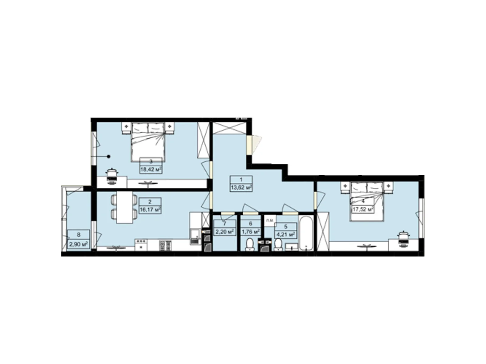 Продается 2-комнатная квартира 76.8 кв. м в Лисиничах, цена: 75913 $