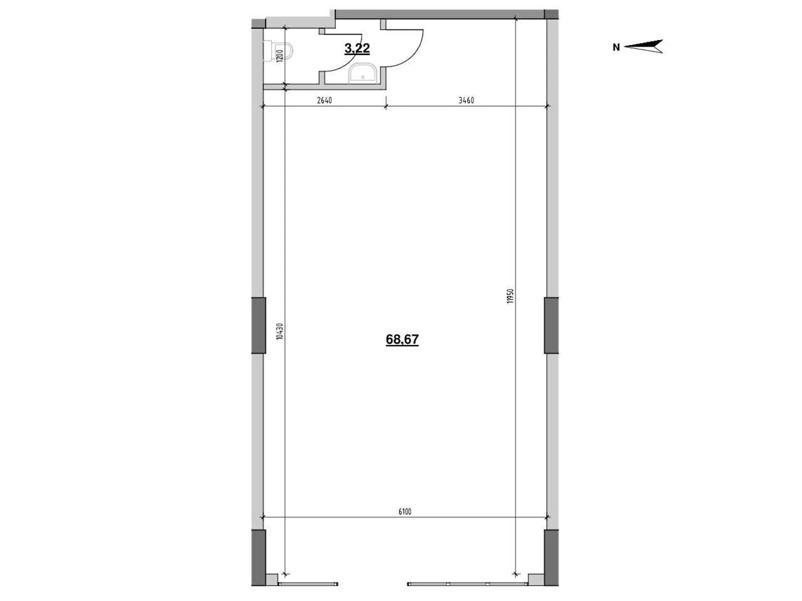 Продается офис 71.9 кв. м в бизнес-центре, цена: 112679 $