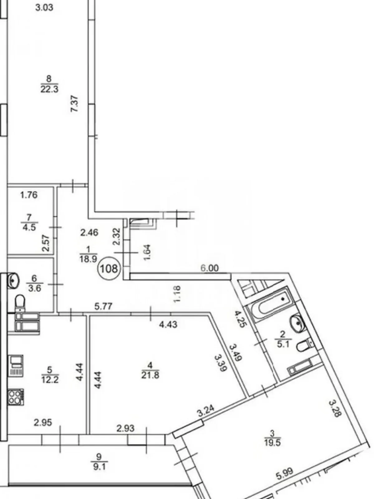 Продается 3-комнатная квартира 117 кв. м в Киеве, ул. Кудрявская, 24А - фото 1