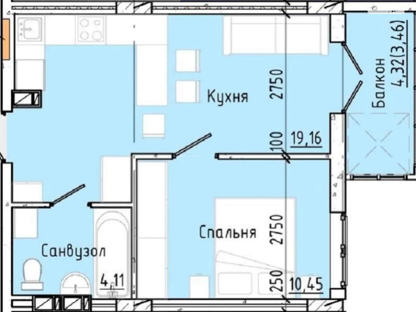 Продається 1-кімнатна квартира 38 кв. м у Одесі, вул. Слобідська