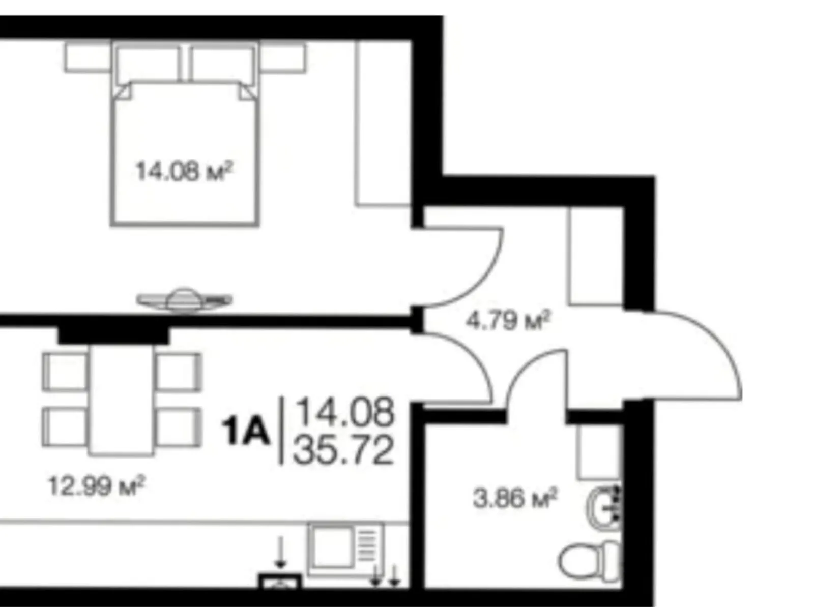 Продається 1-кімнатна квартира 36 кв. м у Ірпені, цена: 30000 $