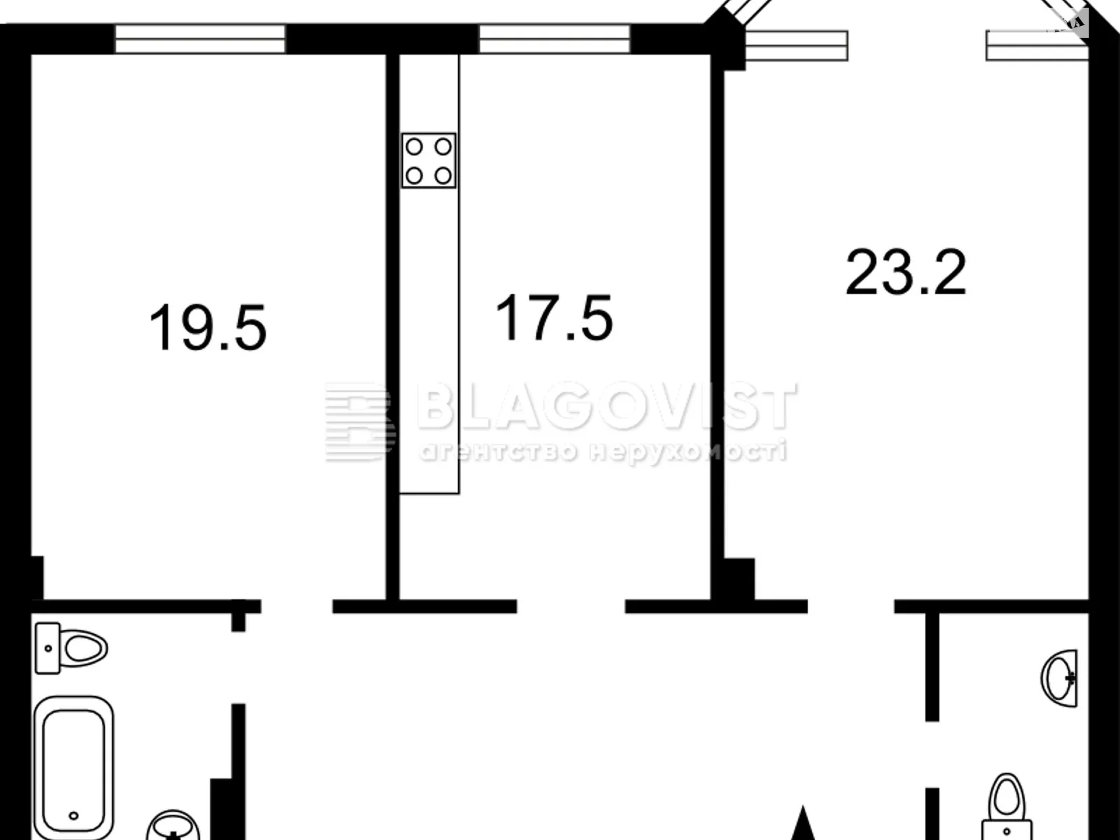 Продается 2-комнатная квартира 87 кв. м в Киеве, ул. Полтавская, 10 - фото 1