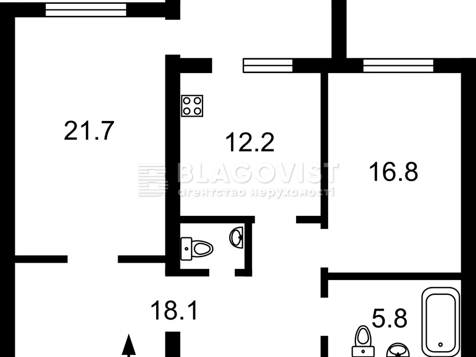 Продается 2-комнатная квартира 86 кв. м в Киеве, просп. Владимира Ивасюка, 8 - фото 1