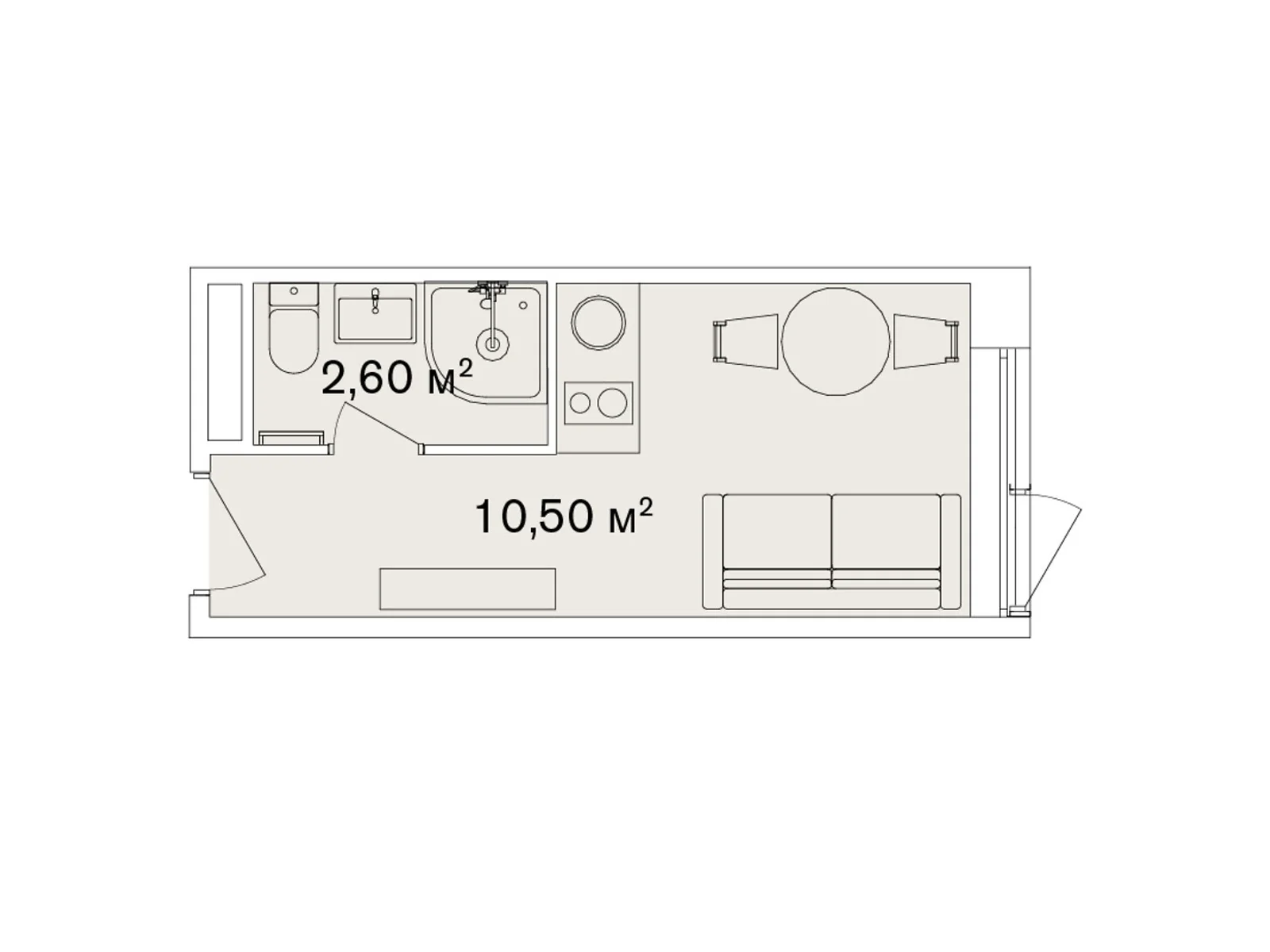 Продается 1-комнатная квартира 13.1 кв. м в Яремче, цена: 24235 $ - фото 1