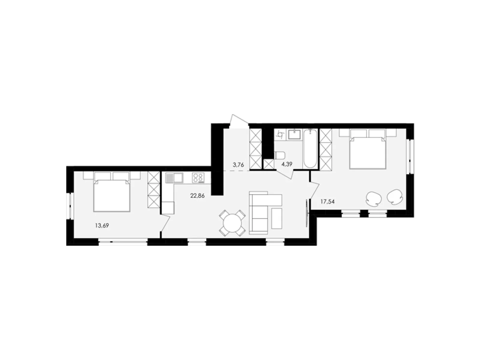 Продается 2-комнатная квартира 62 кв. м в Сокольниках,  - фото 1