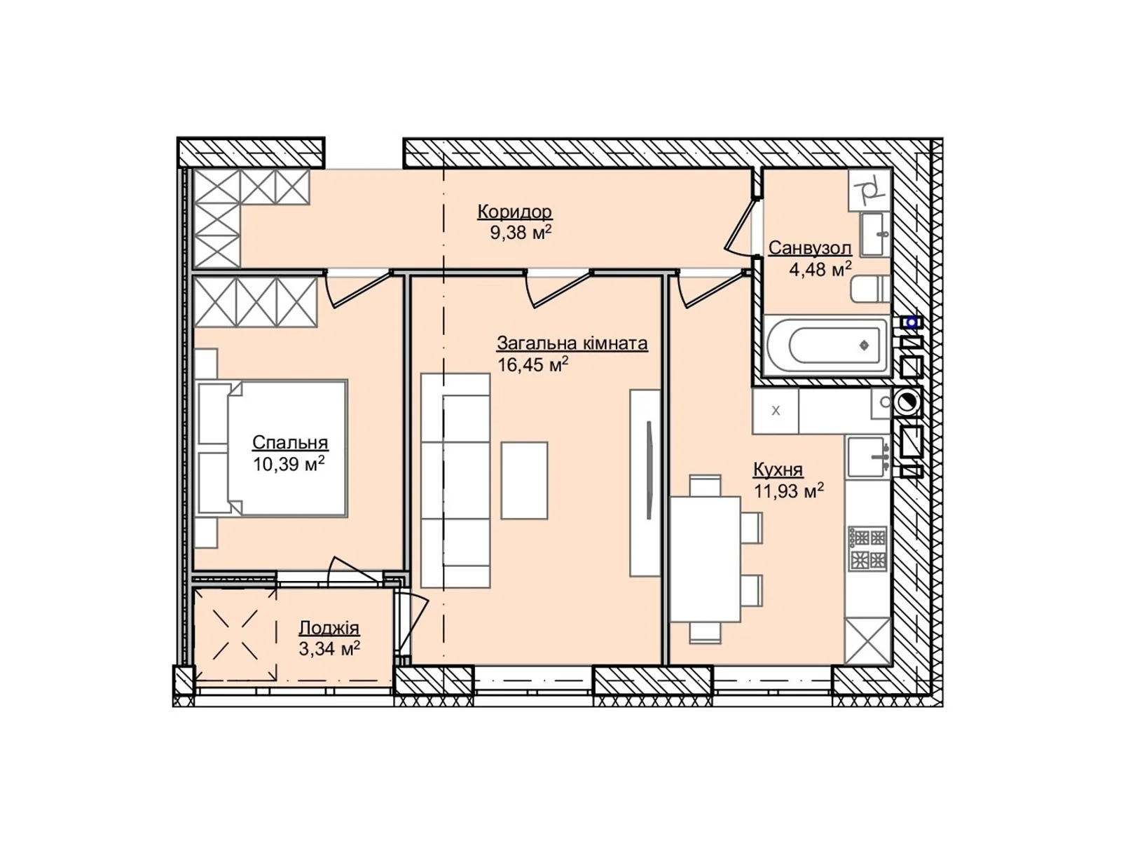 Продается 2-комнатная квартира 54.01 кв. м в Каменце-Подольском, цена: 29706 $