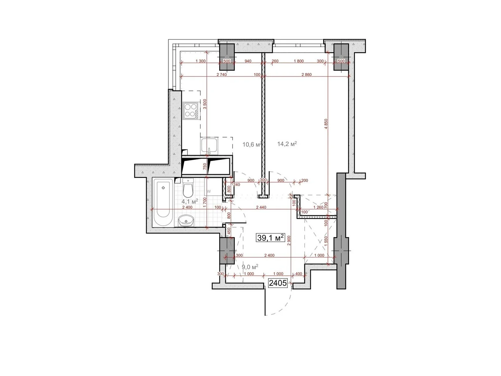 Продается 1-комнатная квартира 39.1 кв. м в Днепре, ул. Европейская, 9а, 11, 5