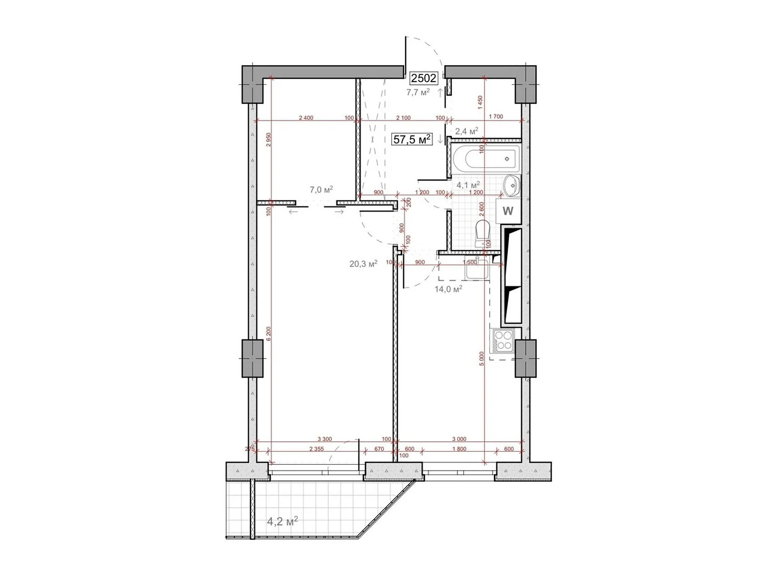 Продается 2-комнатная квартира 59.6 кв. м в Днепре, цена: 87016 $