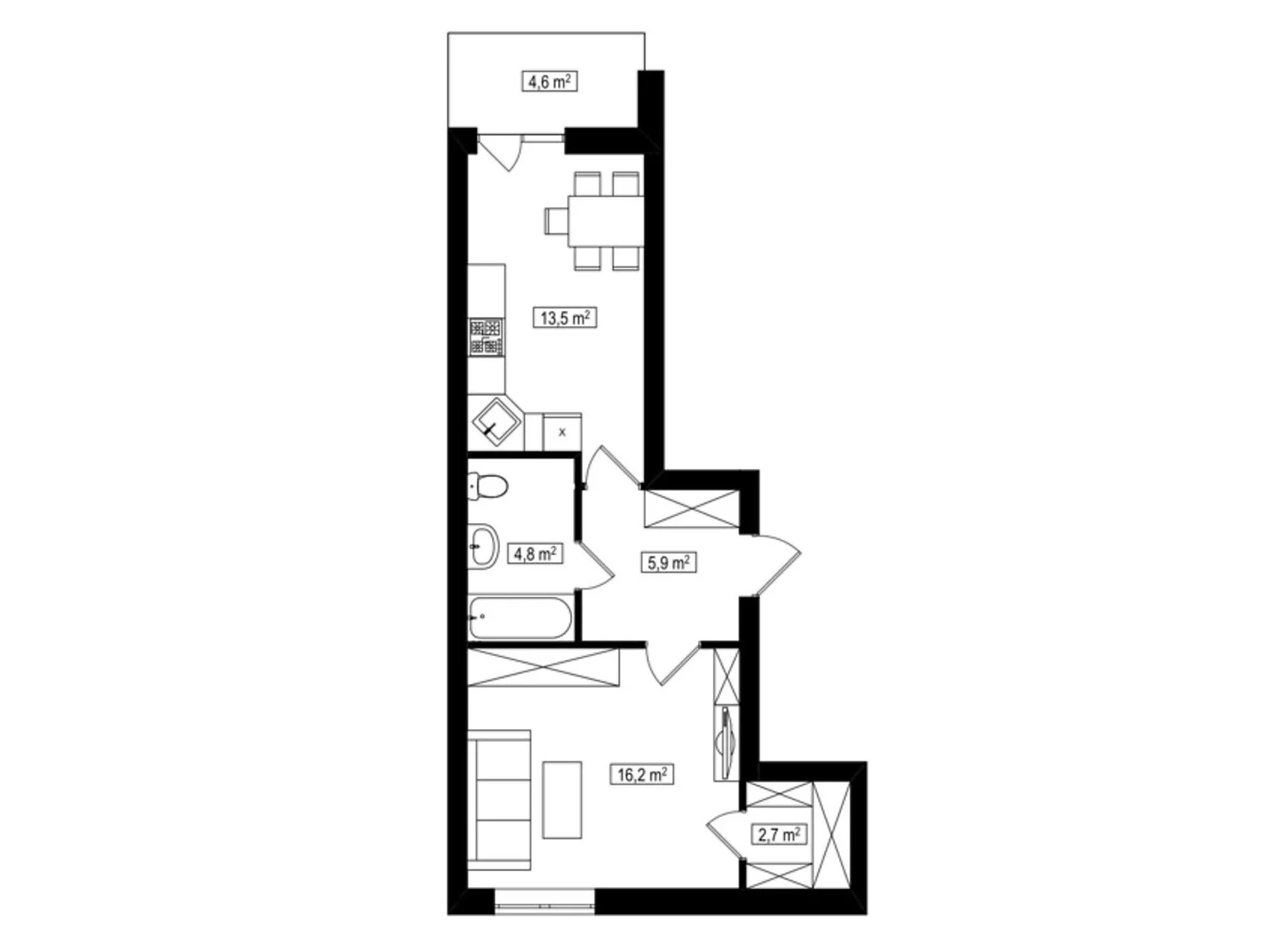 Продается 1-комнатная квартира 45.4 кв. м в Белогородке, ул. Счастливая - фото 1