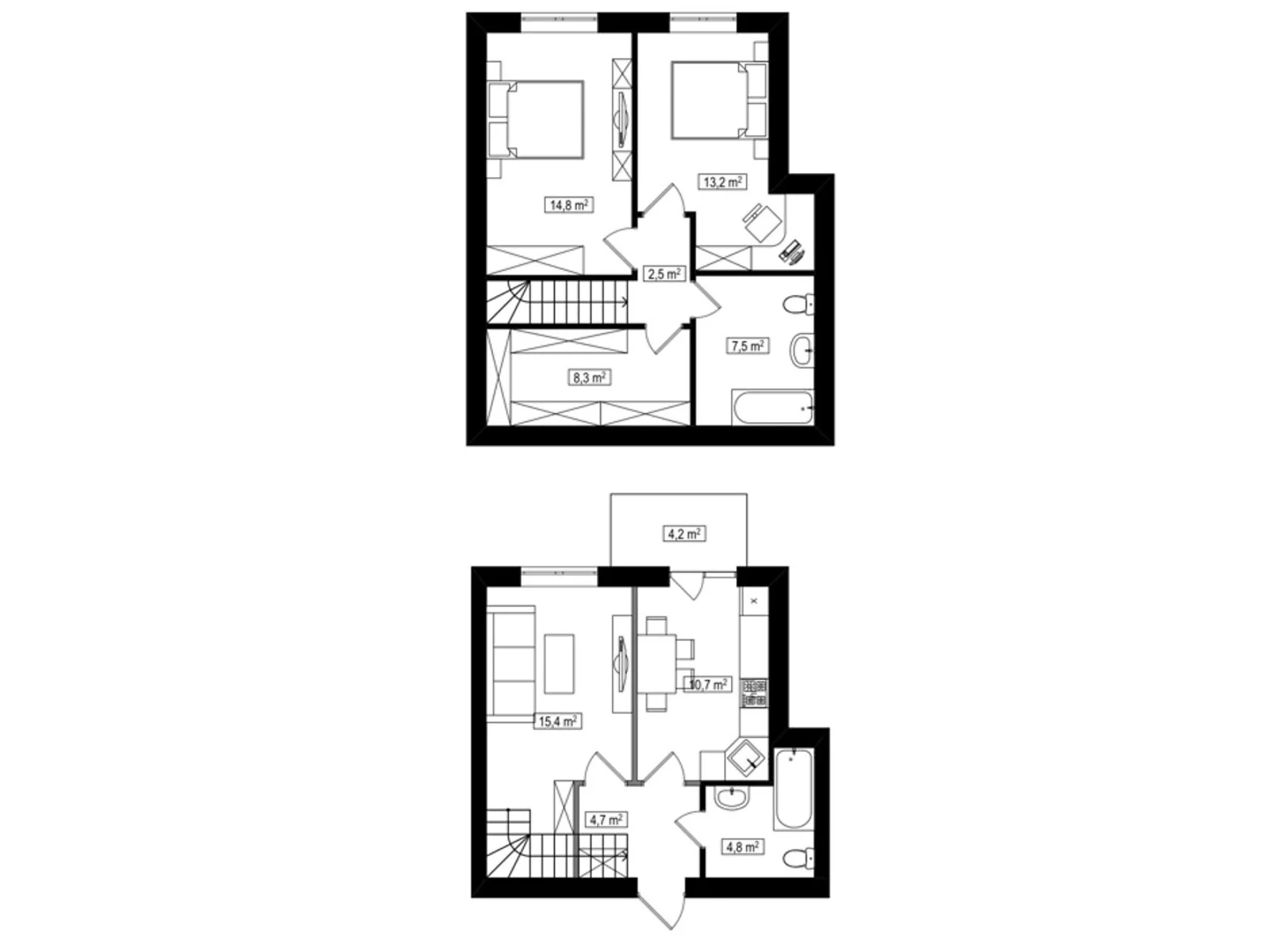 Продается 3-комнатная квартира 83.2 кв. м в Белогородке, ул. Счастливая