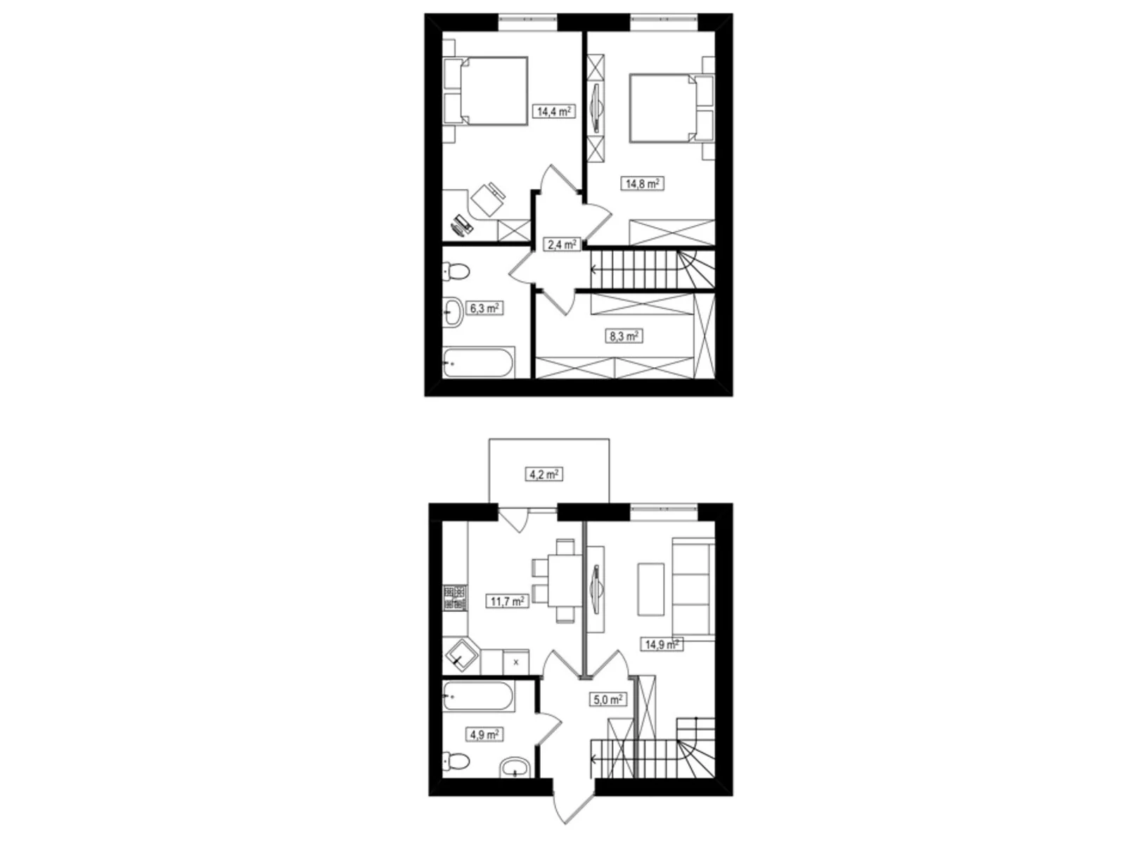 Продается 3-комнатная квартира 84 кв. м в Белогородке, ул. Счастливая