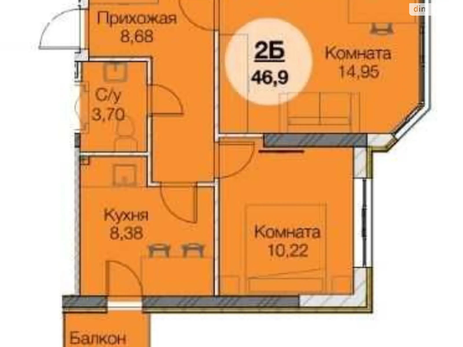 Продається 2-кімнатна квартира 47 кв. м у Одесі, вул. Шкільна, 35 - фото 1