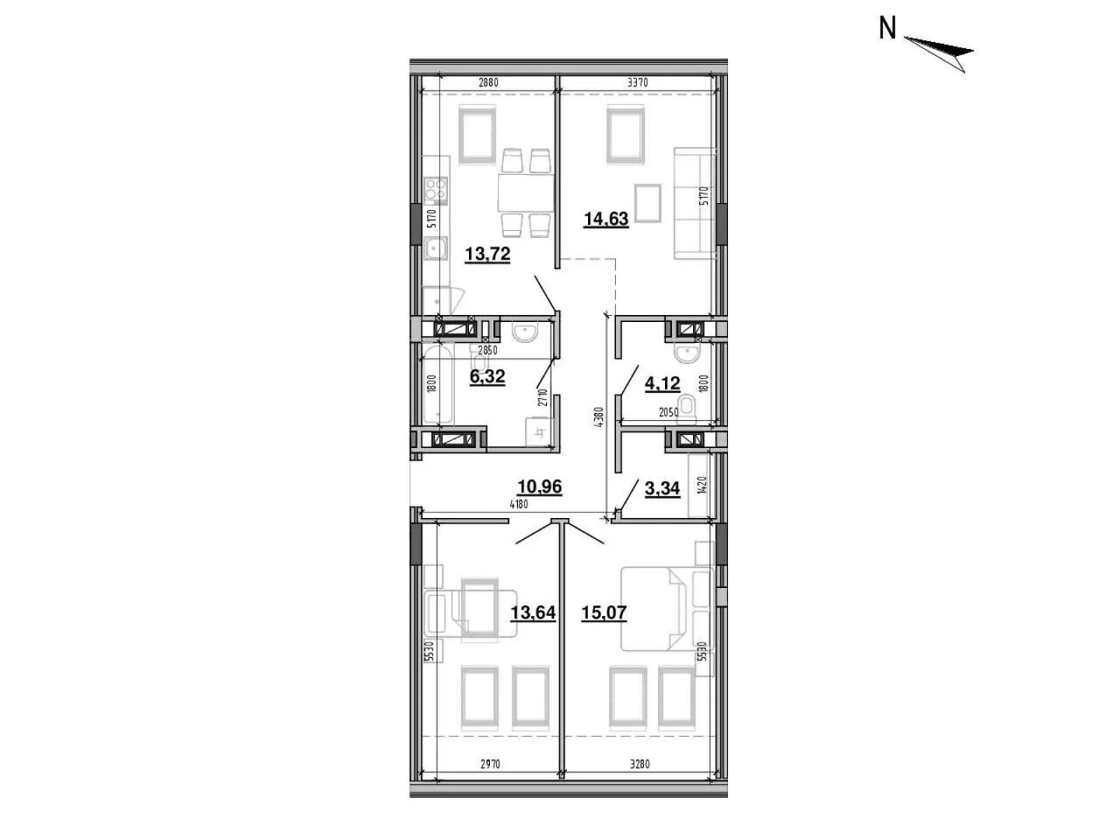 Продается 3-комнатная квартира 89.1 кв. м в Львове, ул. Новознесенская - фото 1