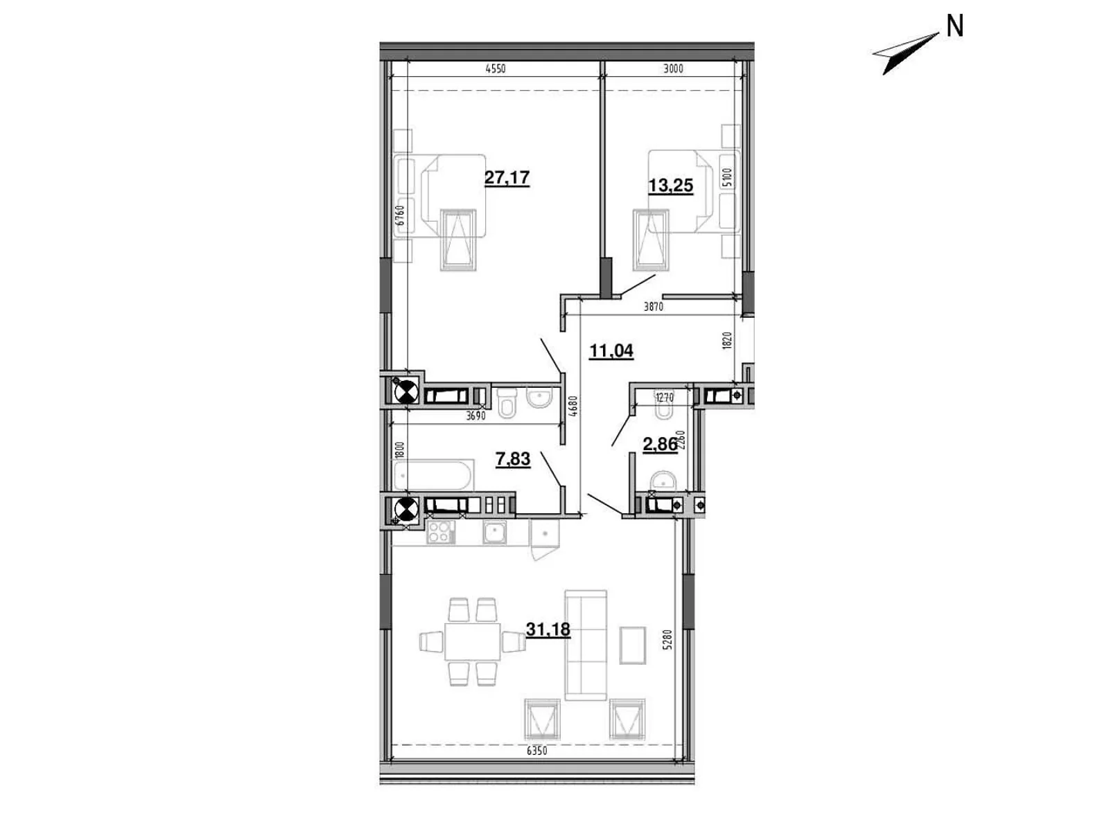 Продается 2-комнатная квартира 93.33 кв. м в Львове, цена: 108307 $ - фото 1