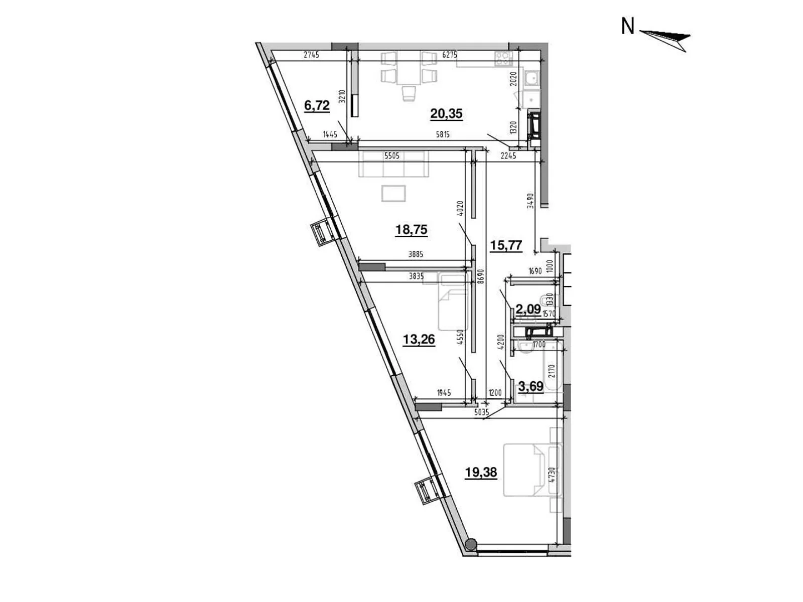 Продается 3-комнатная квартира 103.2 кв. м в Львове, ул. Новознесенская - фото 1