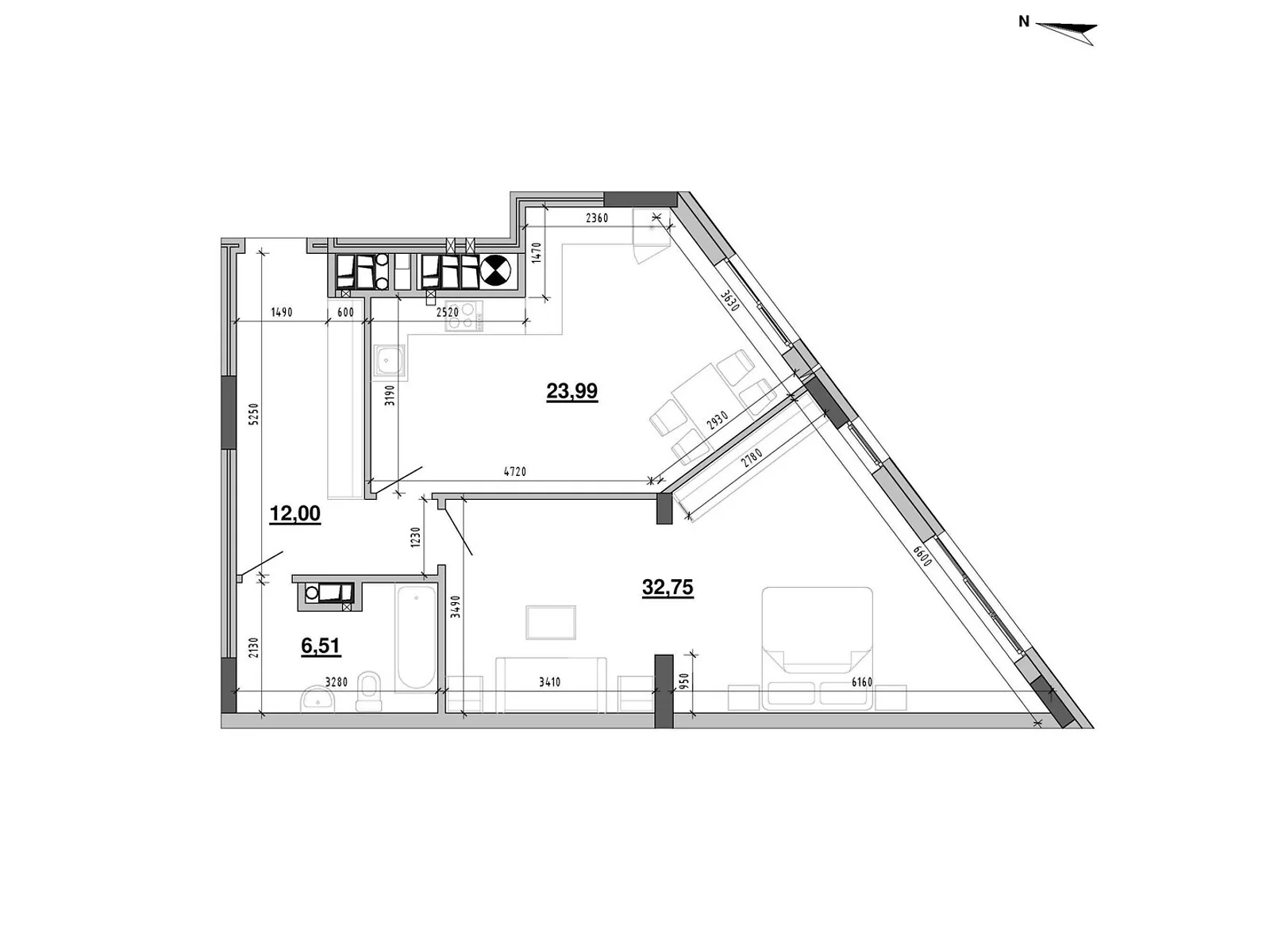 Продается 1-комнатная квартира 75.25 кв. м в Львове, ул. Новознесенская - фото 1