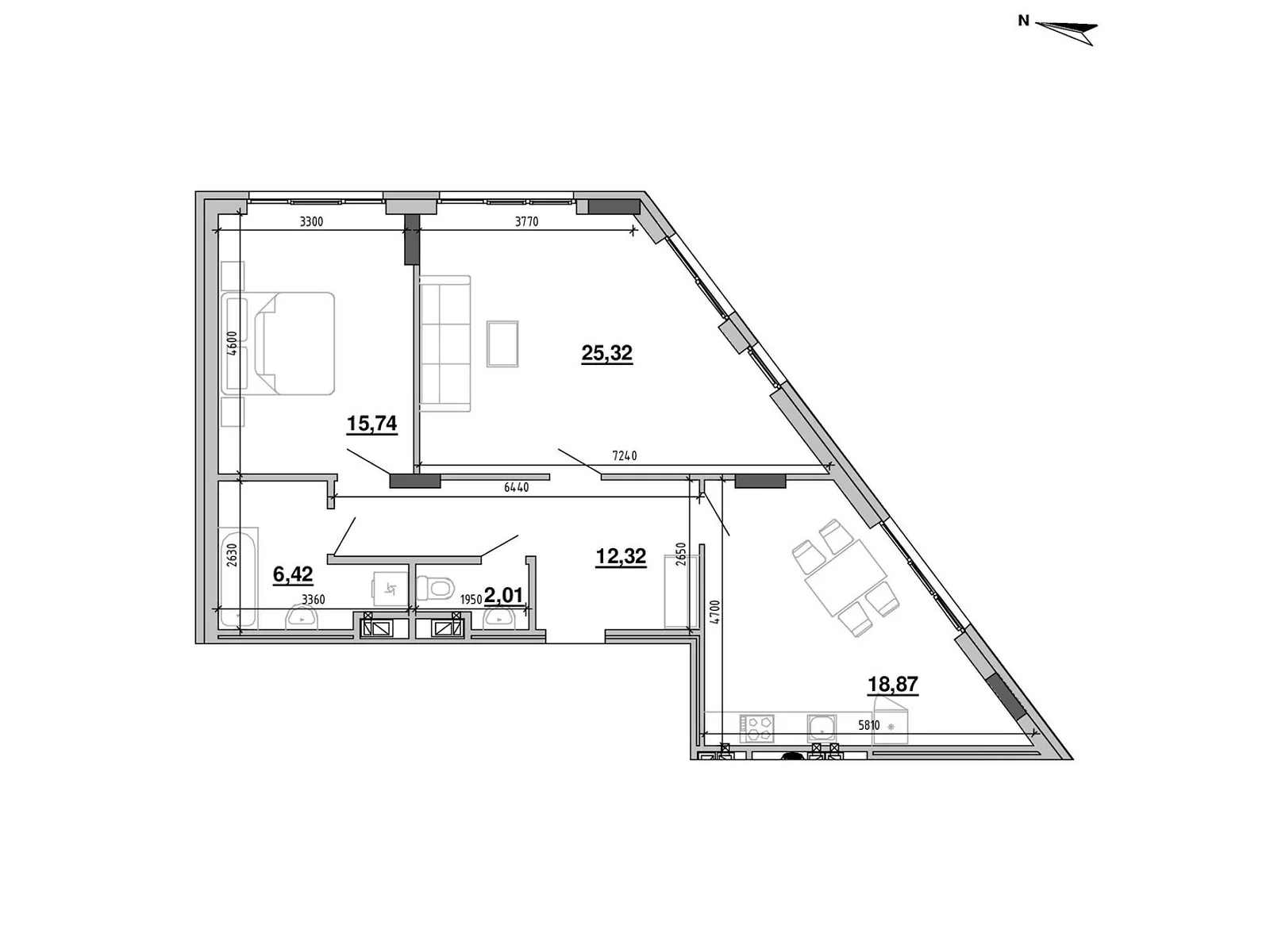 Продается 2-комнатная квартира 80.68 кв. м в Львове, ул. Новознесенская - фото 1