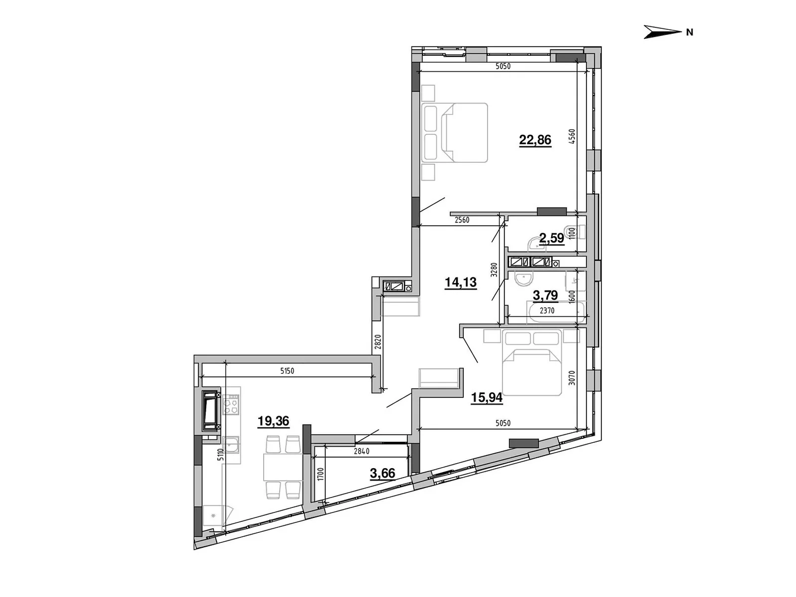 Продается 2-комнатная квартира 82.33 кв. м в Львове, ул. Новознесенская - фото 1