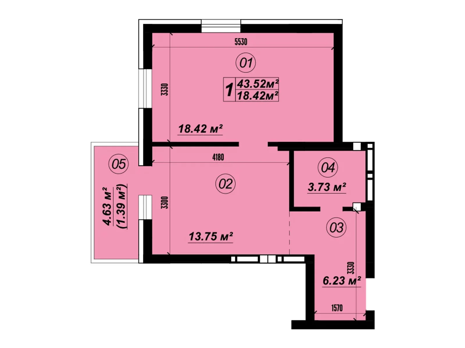 Продается 1-комнатная квартира 44.45 кв. м в Глевахе, ул. Стуса, 2 - фото 1